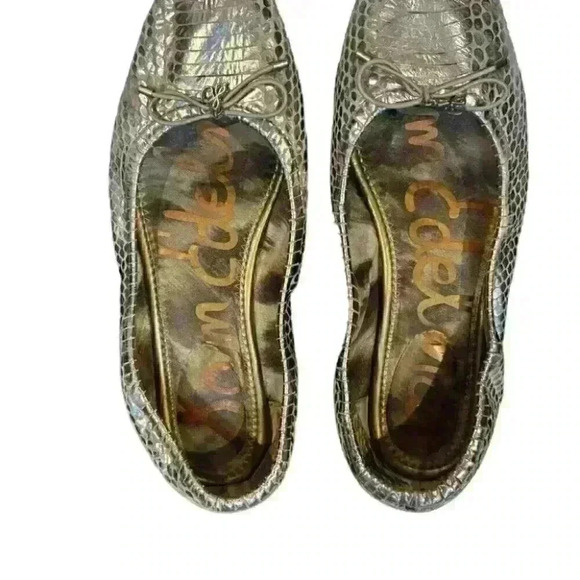 Sam Edelman Womens Felicia Shoes Slip-On Closed Toe Ballet Flat Gold  Size 7.5 - Picture 2 of 6